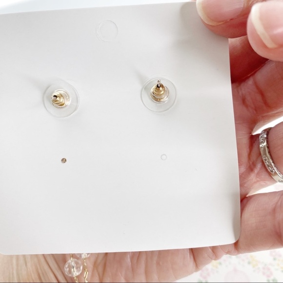 Sequin Rainbow Crystal Asymmetrical Drop Earrings - Picture 4 of 6